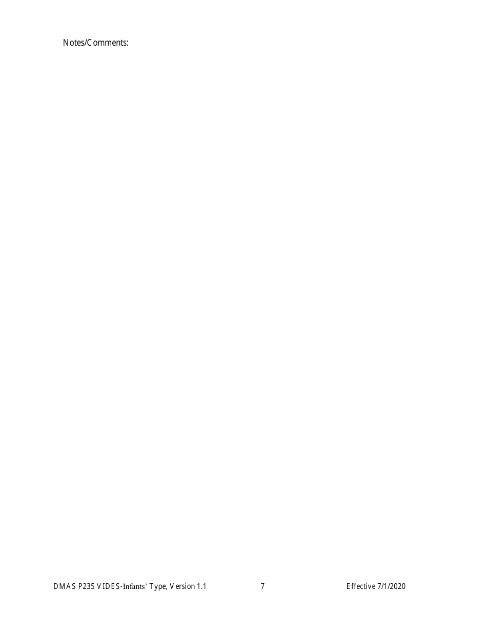 Form DMAS P235 Virginia Individual Developmental Disabilities Eligibility Survey - Infants Type - Virginia, Page 7