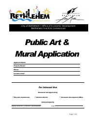Document preview: Public Art & Mural Application - City of Bethlehem, Pennsylvania
