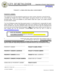 Document preview: Tenant/Landlord Billing Agreement - City of Bethlehem, Pennsylvania