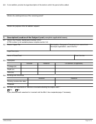 Form 2029E Application for Consent Under Section 53 of the Planning Act - Ontario, Canada, Page 2
