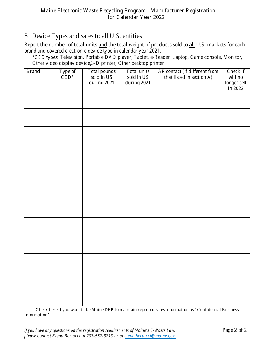 Manufacturer Registration - Maine Electronic Waste Recycling Program - Maine, Page 3
