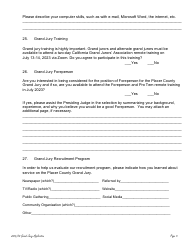Prospective County Grand Jury Nominee Application - County of Placer, California, Page 5