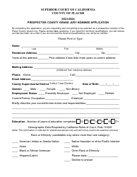 Document preview: Prospective County Grand Jury Nominee Application - County of Placer, California, 2024