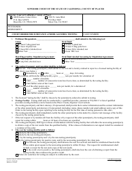 Form PL-FL900 Court Order for Substance and/or Alcohol Testing - County of Placer, California