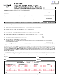 Form E-588SC Claim for Refund State, County, and Transit Sales and Use Taxes for Certain Cancelled Service Contracts - North Carolina, Page 2