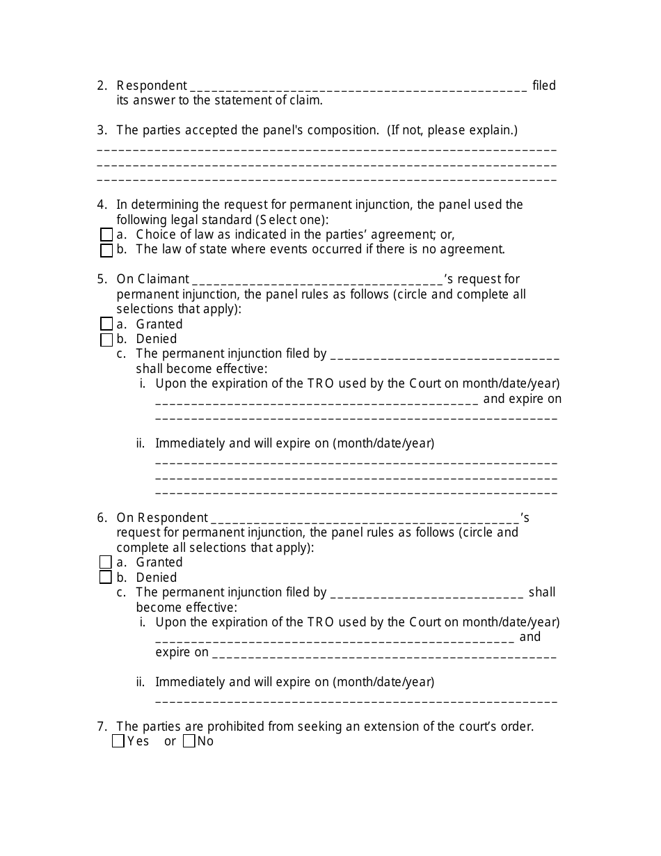 Order On Request For Permanent Injunction - Fill Out, Sign Online And ...