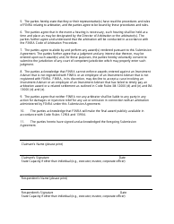 FiNRA Arbitration Submission Agreement, Page 2