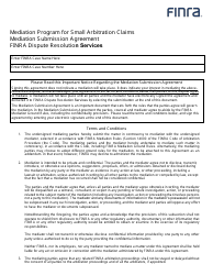 Document preview: Mediation Program for Small Arbitration Claims Mediation Submission Agreement