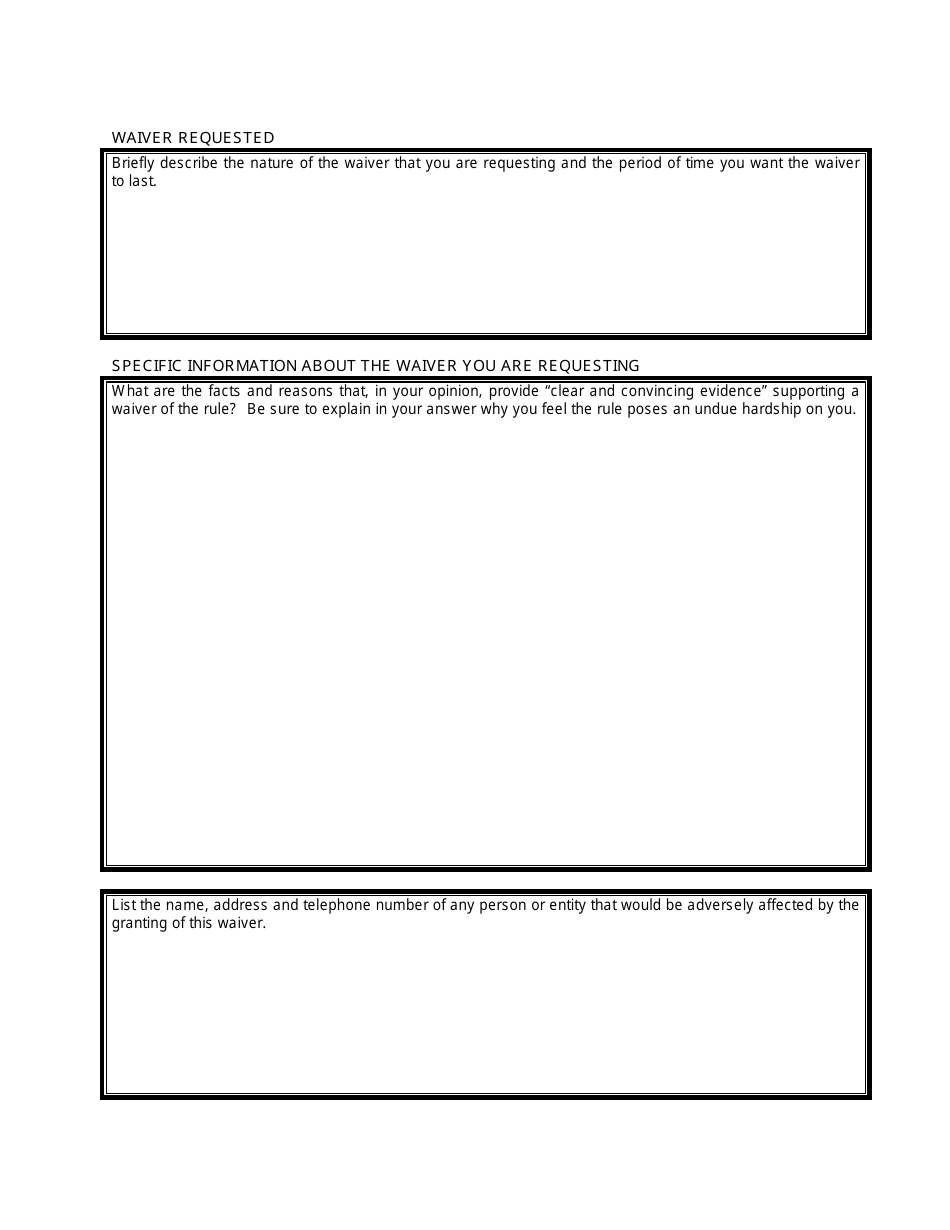 Uniform Form for Petitions for Waivers From Administrative Rules - Iowa, Page 2