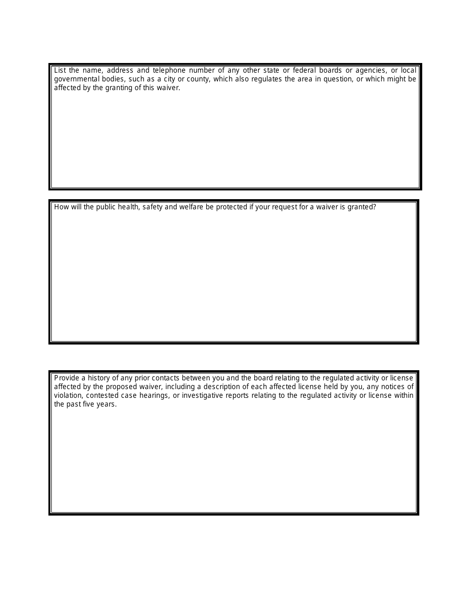 Uniform Form for Petitions for Waivers From Administrative Rules - Iowa, Page 3