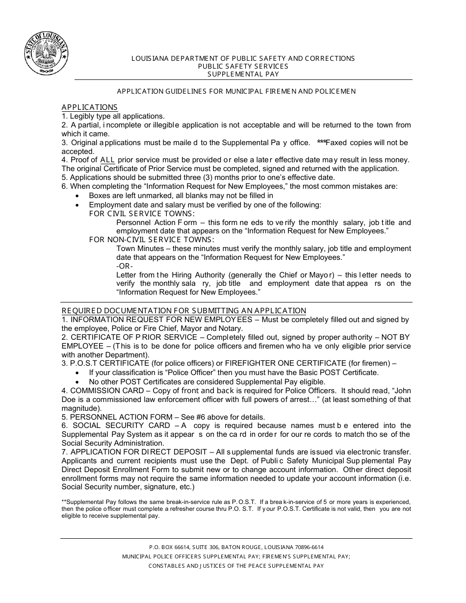 Police Application - Louisiana, Page 2