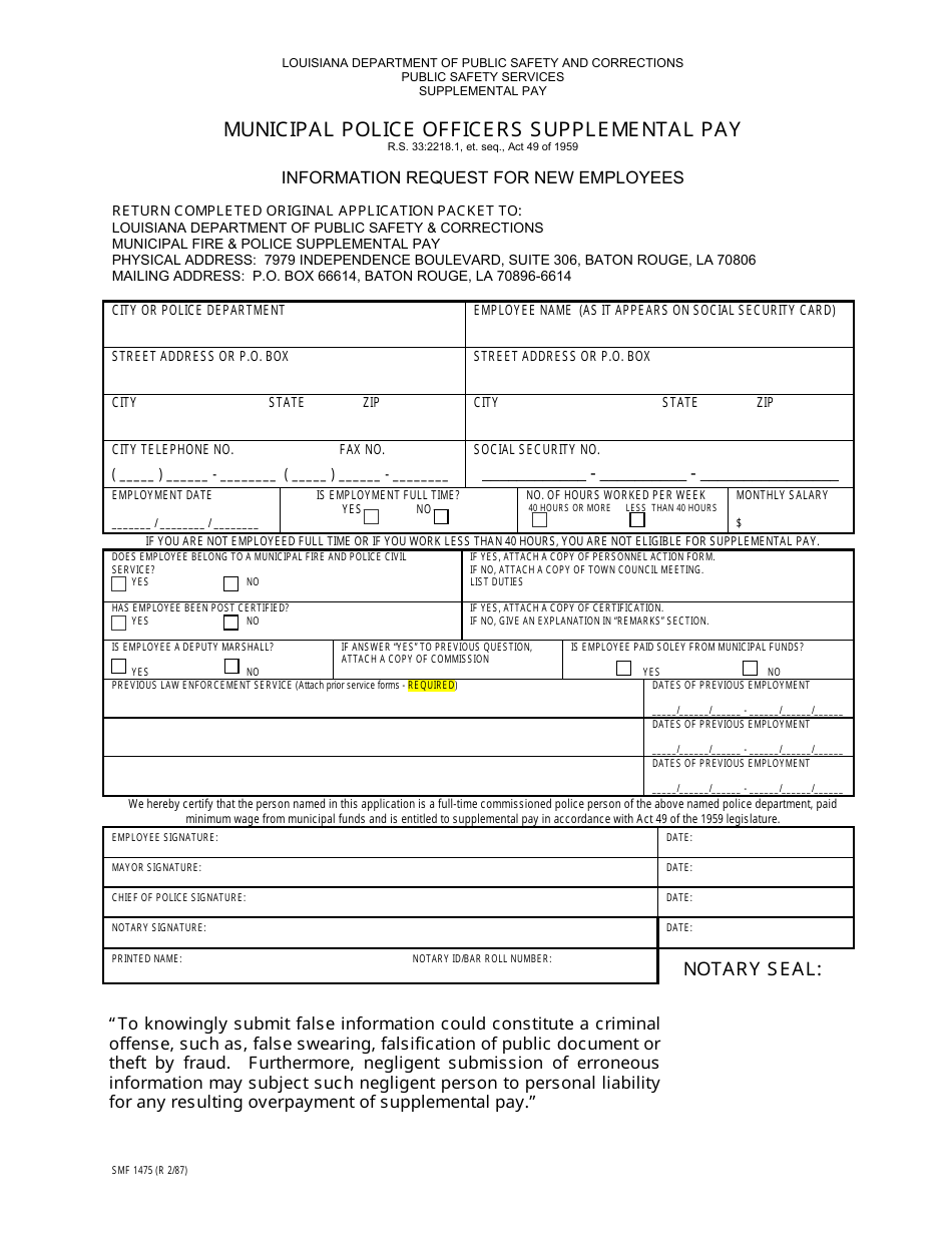 Police Application - Louisiana, Page 3