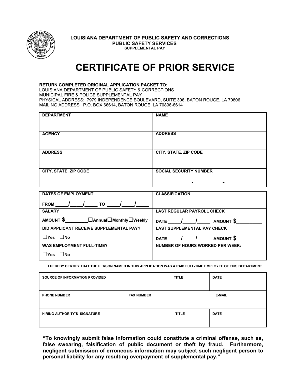 Police Application - Louisiana, Page 4