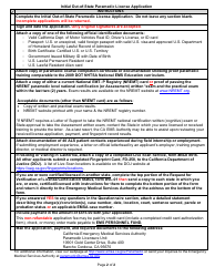 Form L-01A Initial Out-of-State Paramedic License Application - California, Page 2