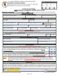 Form AR-01 Audit Renewal Paramedic License Application - California