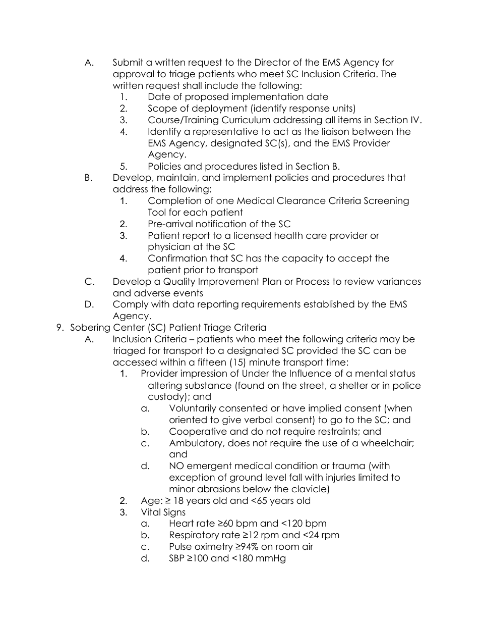 Triage to Alternate Destination Toolkit Appendix - California, Page 11