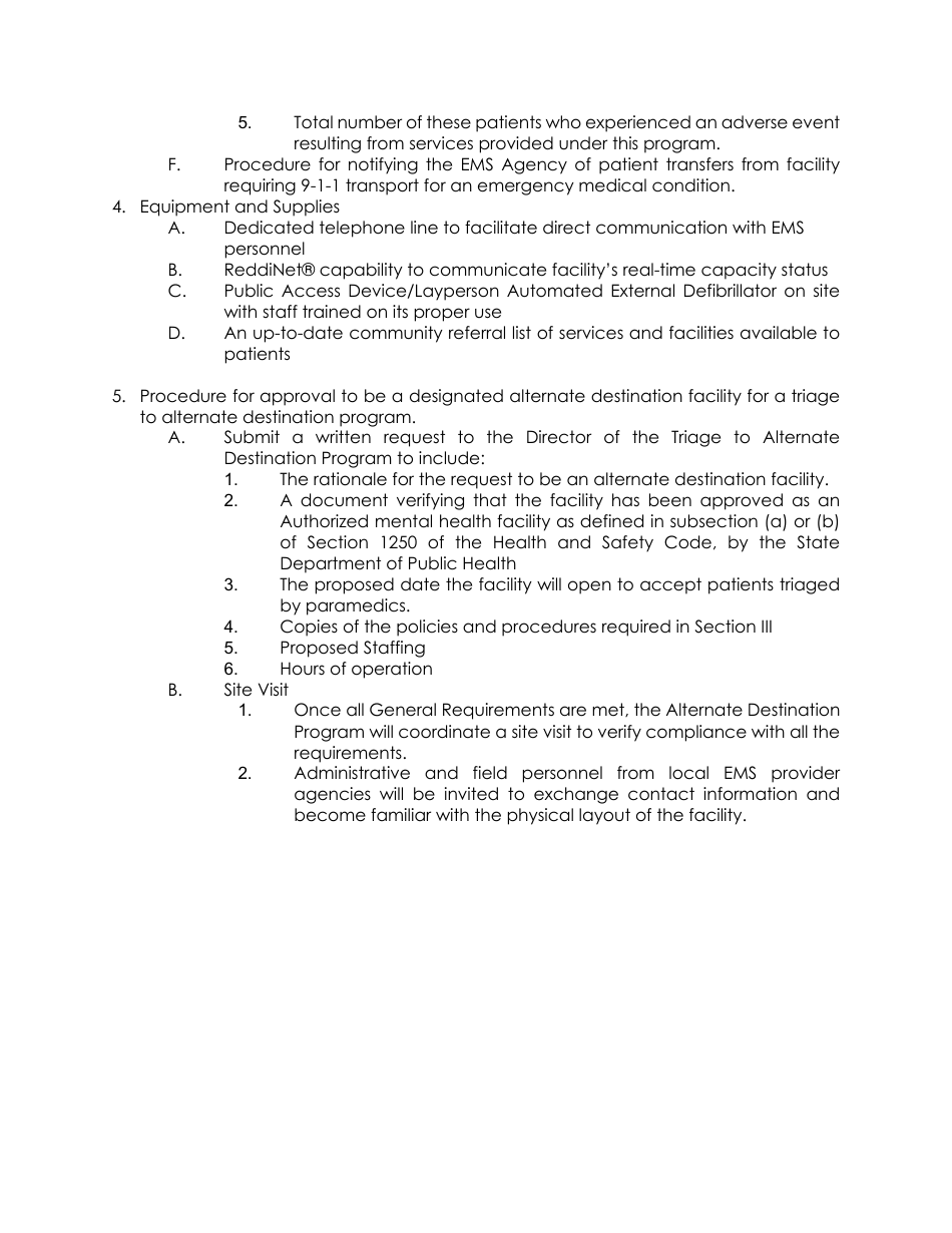 Triage to Alternate Destination Toolkit Appendix - California, Page 16