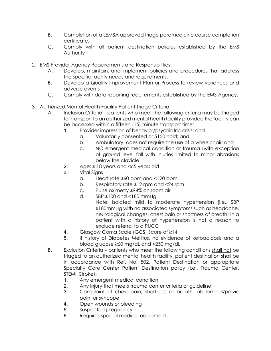 Triage to Alternate Destination Toolkit Appendix - California, Page 19