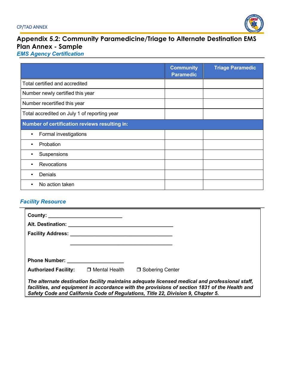 Triage to Alternate Destination Toolkit Appendix - California, Page 36