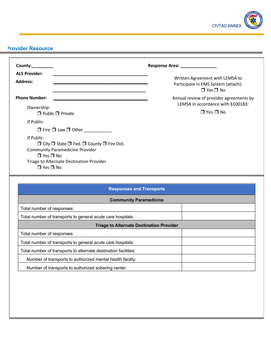 Triage to Alternate Destination Toolkit Appendix - California, Page 37
