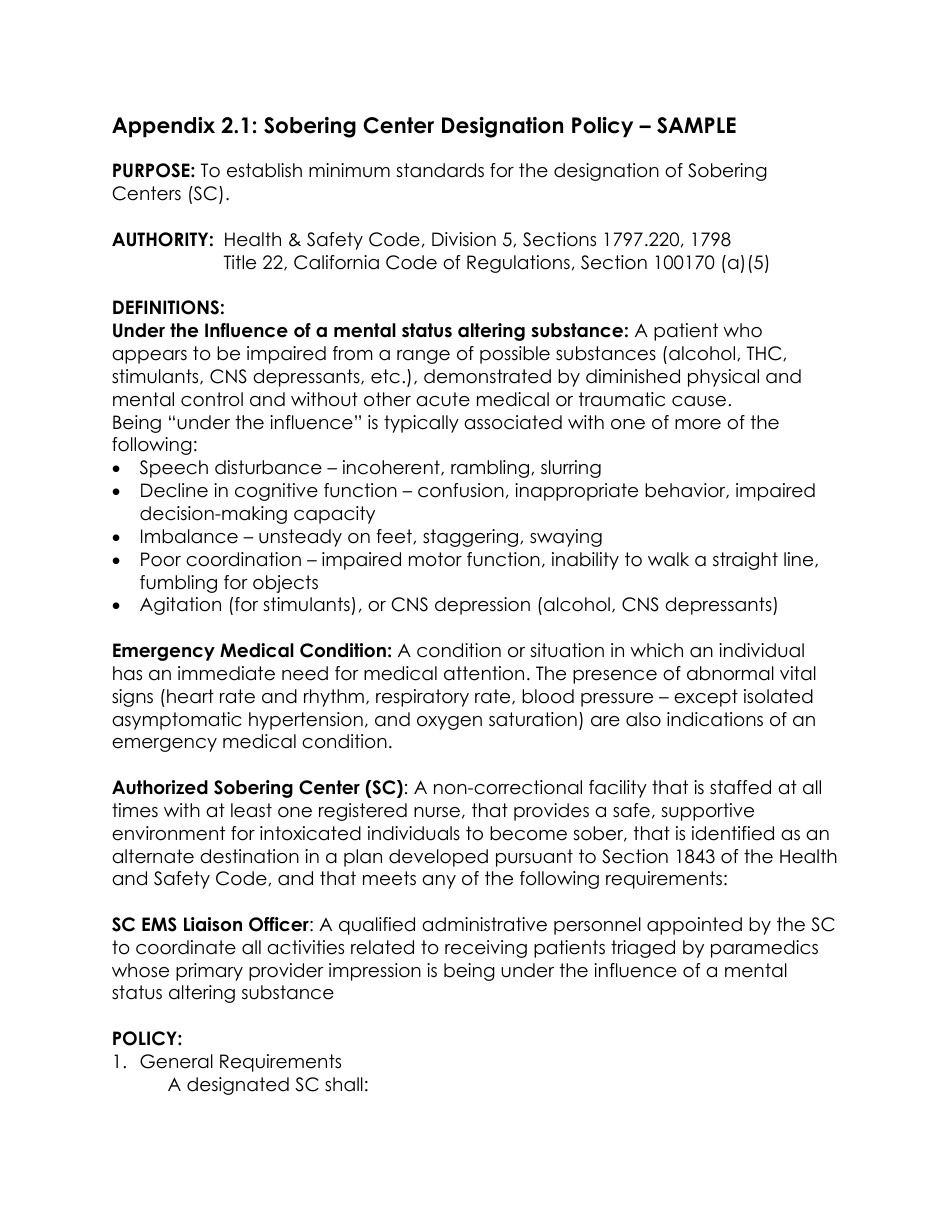 Triage to Alternate Destination Toolkit Appendix - California, Page 5
