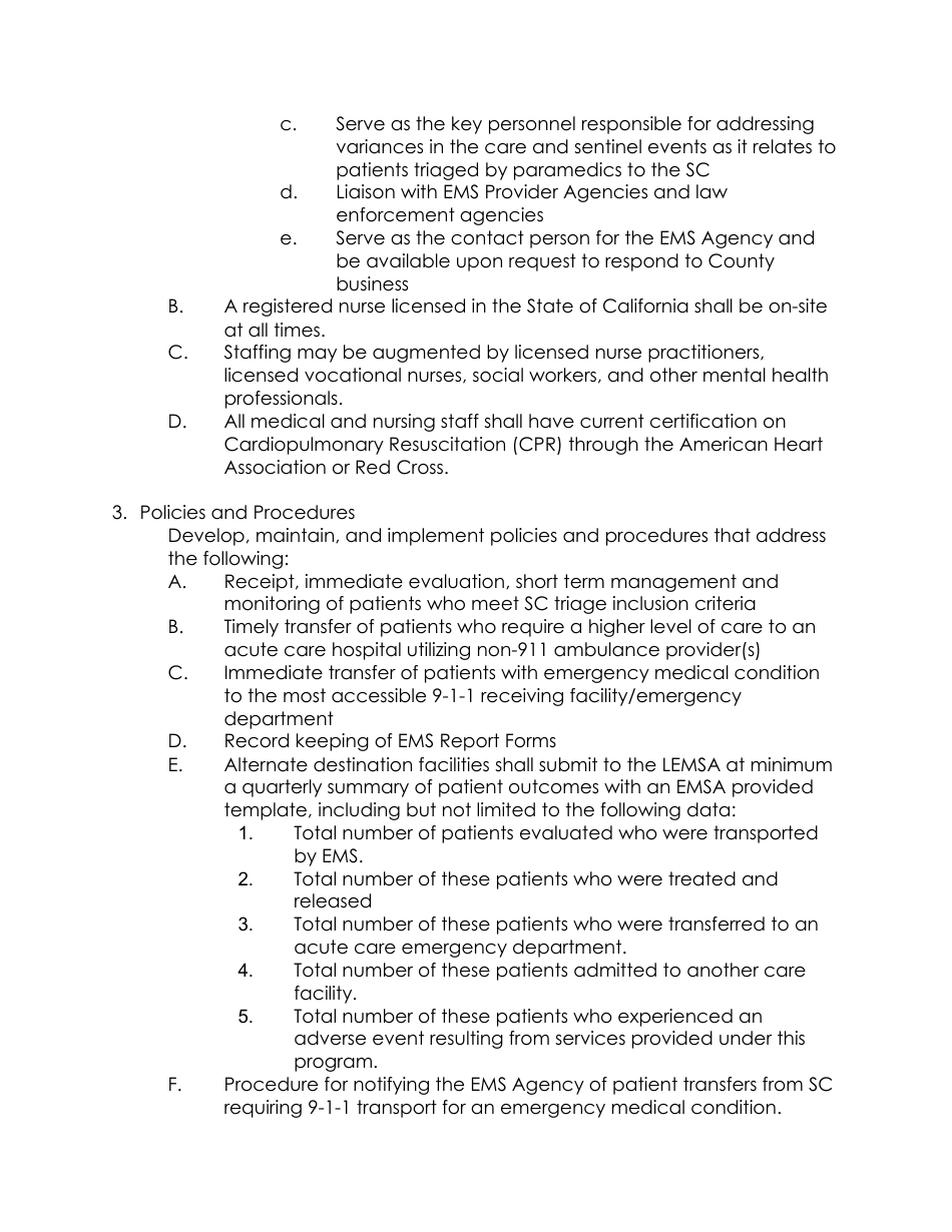 Triage to Alternate Destination Toolkit Appendix - California, Page 7