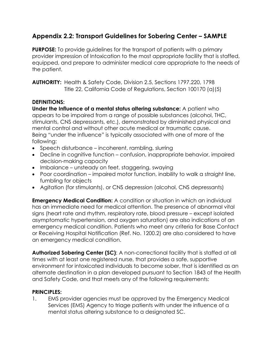 Triage to Alternate Destination Toolkit Appendix - California, Page 9