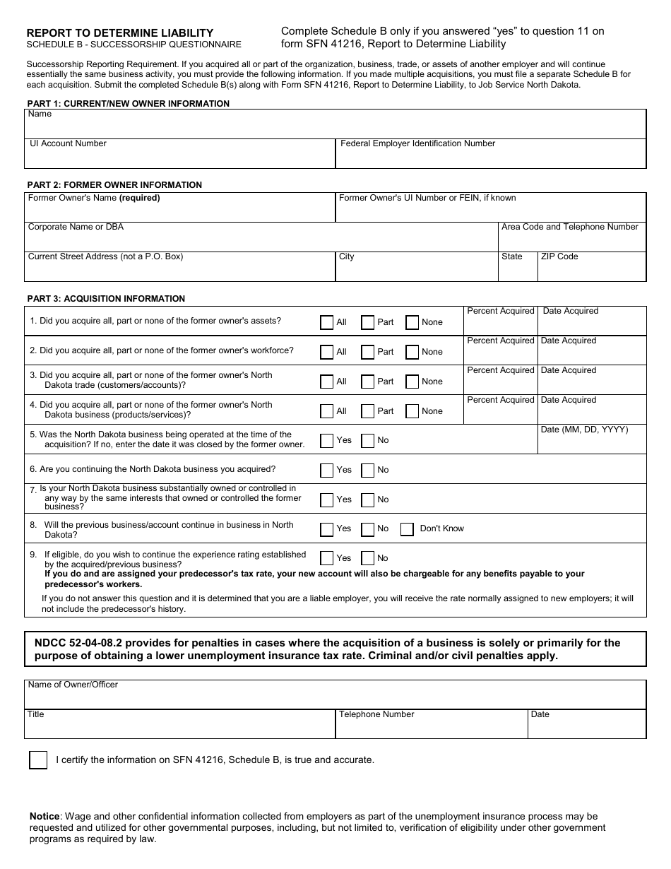 Form SFN41216 Registration for Unemployment Insurance Tax - North Dakota, Page 4