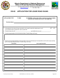 Document preview: Form OG-02 Application for Lease Road Oiling - Illinois