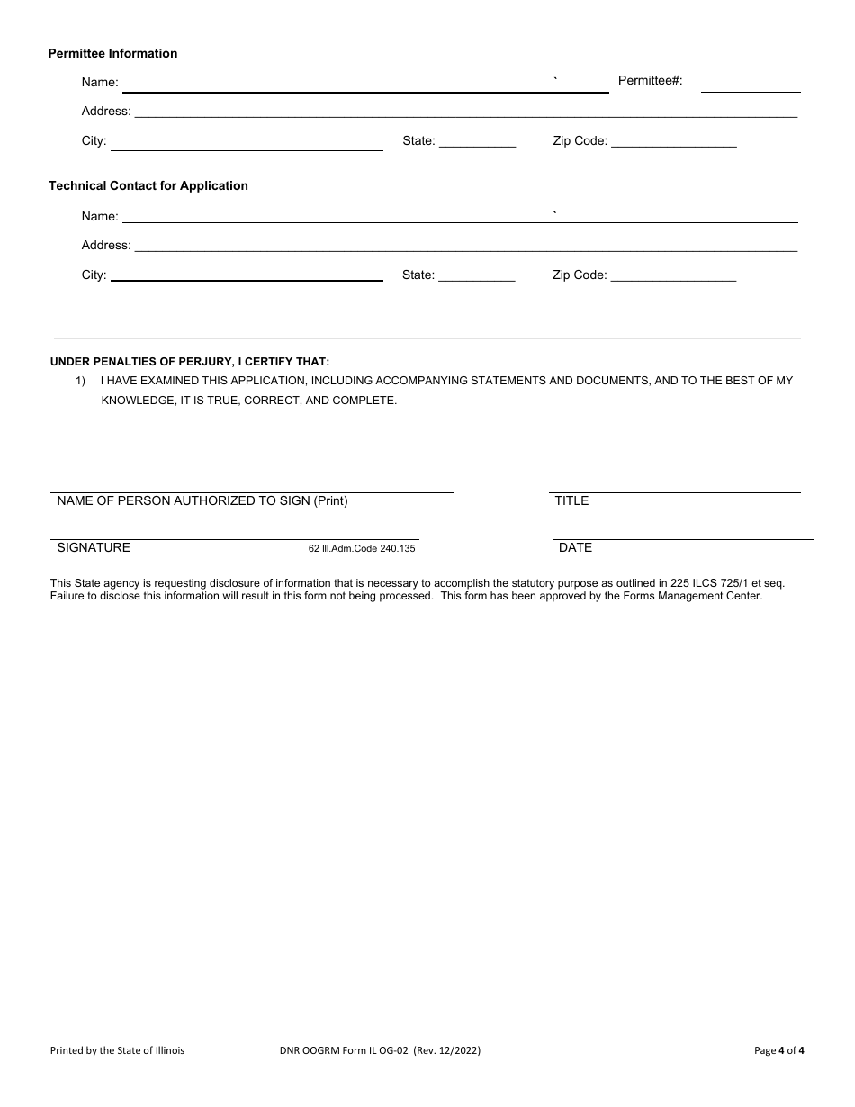 Form OG-02 Application for Lease Road Oiling - Illinois, Page 4
