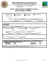 Form OG-04 Application to Amend a Class II Injection Well Permit - Illinois