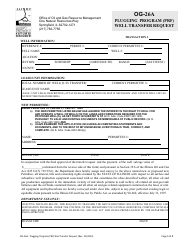 Form OG-26A Well Transfer Request - Plugging Program (Prf) - Illinois