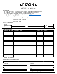 Document preview: Form GAO-5 Warrant Copy Request - Arizona
