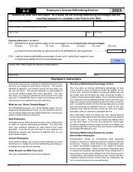 Document preview: Arizona Form A-4 (ADOR10121) Employee's Arizona Withholding Election - Arizona, 2023