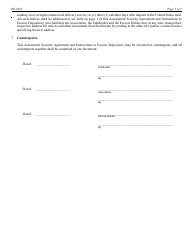 Form RE643C Assessment Security Agreement and Instructions to Escrow Depository - Reg. 2812.3 - California, Page 5