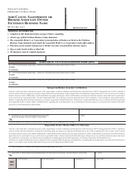 Form RE247 Add/Cancel Salesperson or Broker Associate Owned Fictitious Business Name - California