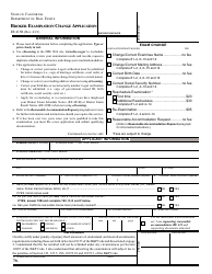 Form RE415B Broker Examination Change Application - California