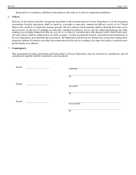 Form RE643 Assessment Security Agreement and Instructions to Escrow Depository - California, Page 5