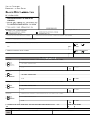 Form RE203 Branch Office Application - California