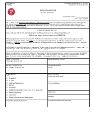 Document preview: RC Form 202 Radiation Machine Notice of Entry - Arkansas