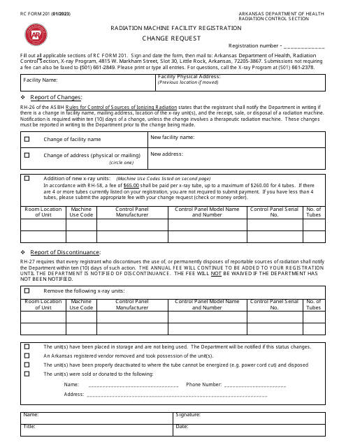 RC Form 201  Printable Pdf