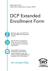Form DRS D112 Dcp Extended Enrollment Form - Washington