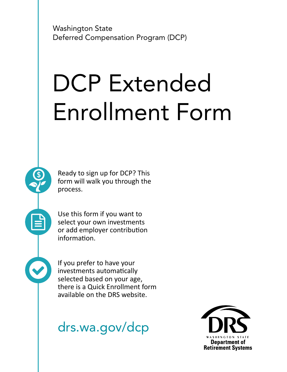 Form DRS D112 Dcp Extended Enrollment Form - Washington, Page 1