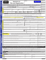 Form 735-226 Application for Title and Registration - Oregon