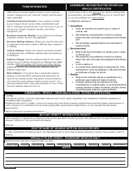 Form 735-226 Application for Title and Registration - Oregon, Page 2