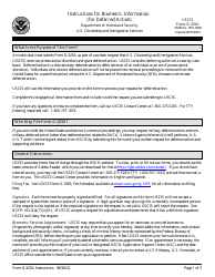 Document preview: Instructions for USCIS Form G-325A Biometric Information (For Deferred Action)