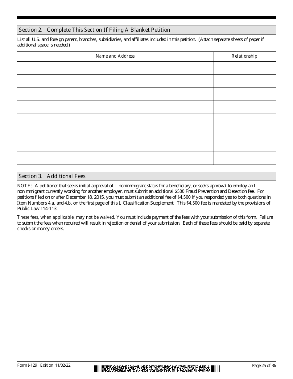 USCIS Form I-129 Petition for a Nonimmigrant Worker, Page 25