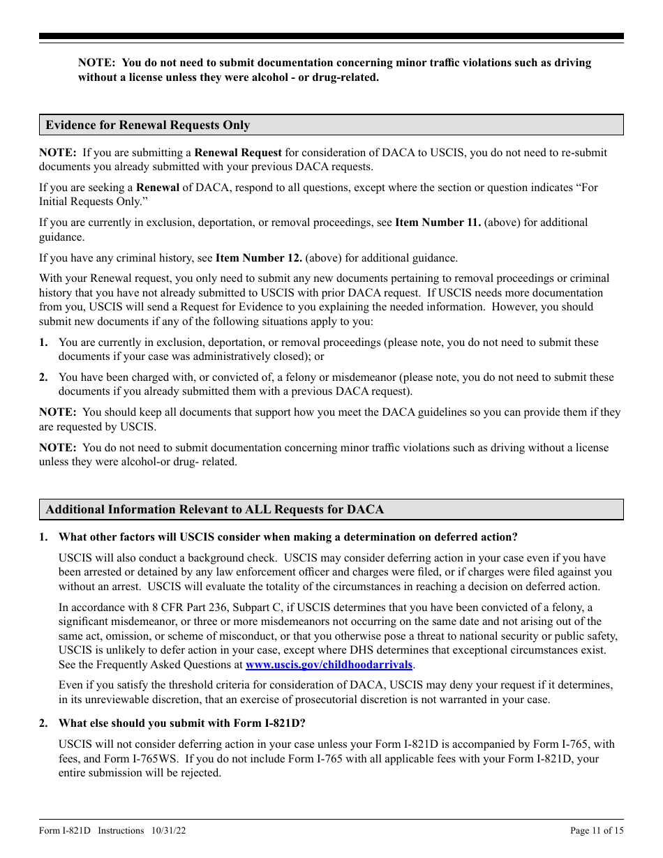 Download Instructions for USCIS Form I-821D Consideration of Deferred ...