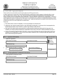 Document preview: USCIS Form N-648 Medical Certification for Disability Exceptions
