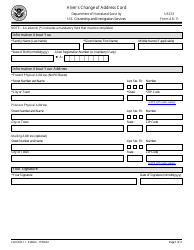 USCIS Form AR-11 Alien&#039;s Change of Address Card